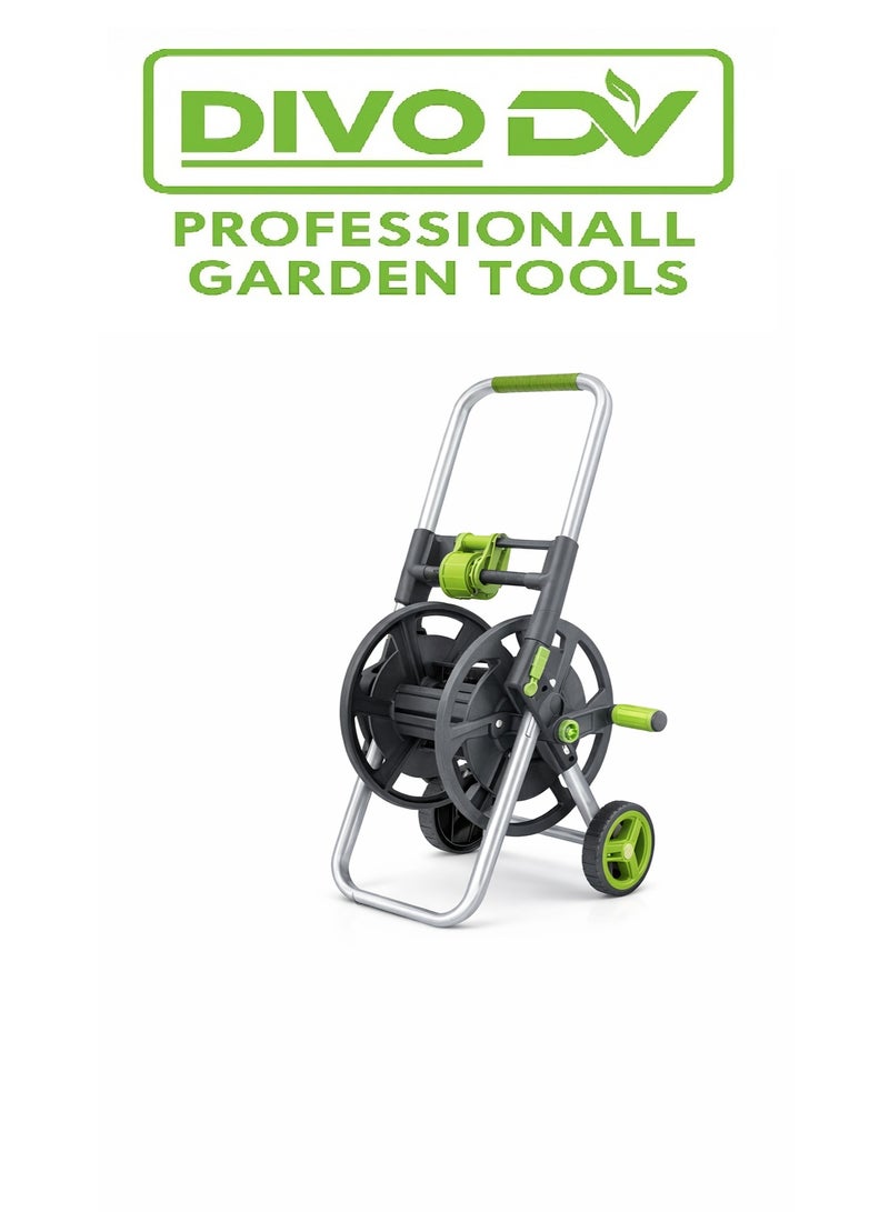 ديفو عربة بكرة خرطوم مياه للحديقة احترافية بسعة حتى 50 متر – هيكل معدني قوي مع مقابض مريحة وعجلات متينة لسهولة النقل – موديل DIVO – براند DVO714-12 - Image 4