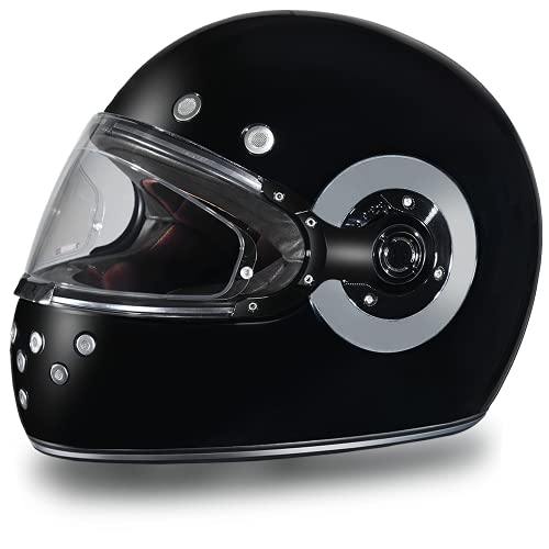 Daytona Helmets Retro Full Face Motorcycle Helmet DOT Approved Vintage Helmet for Motorcycles Cruisers Scooters Mopeds Retro Motorcycle Helmets for Men Women and Youth - Image 1