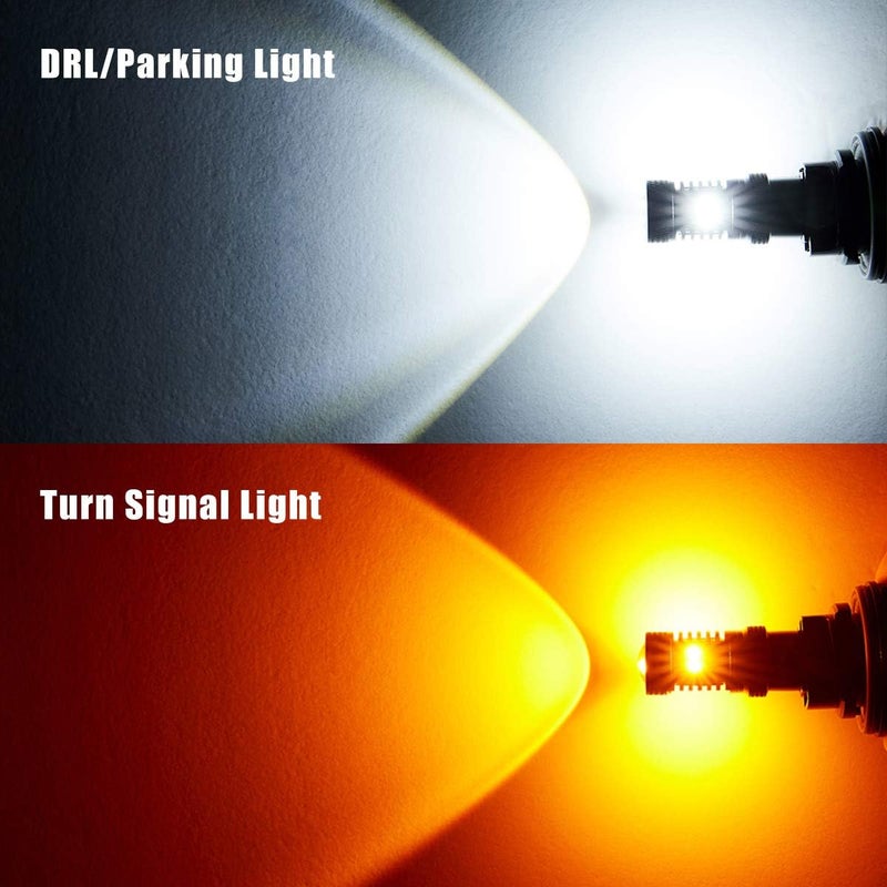 AUTOGINE مصابيح LED Switchback AUTOGINE 1157 - أبيض/كهرماني (عبوة من 2) - Image 2