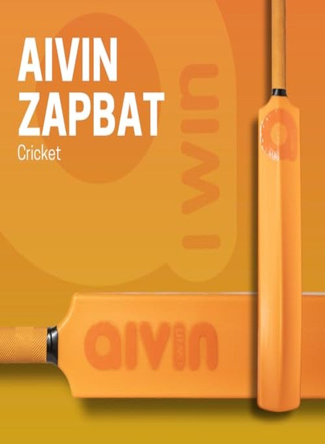 AIVIN مضرب كريكيت أيفن زابات | بلاستيك متين | حجم كامل (34 × 4.5 بوصة) | مقبض مطاطي مريح | خفيف الوزن | مناسب لجميع الأعمار | للعب في الأماكن المغلقة والمفتوحة (برتقالي، حجم كامل) - Image 2
