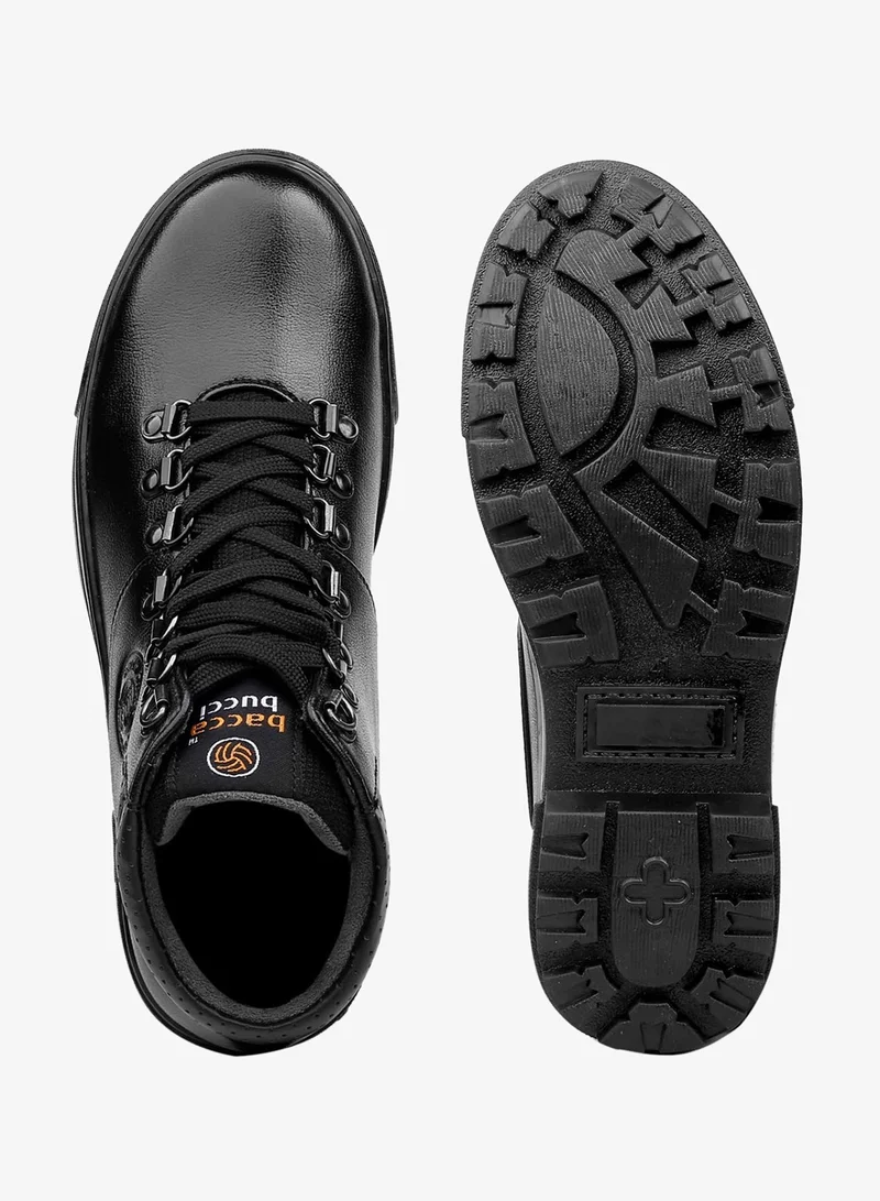 Bacca Bucci Black Trooper Combat Derby Boots for Men | Best Price UAE