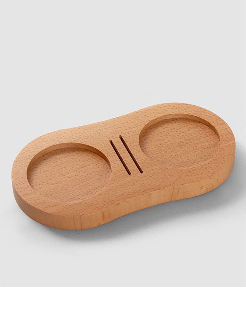MIBRU Coffee Espresso Tools Wood Accessory Base Suitable For  Machines and With Two Shower Screen Holes  - Image 2
