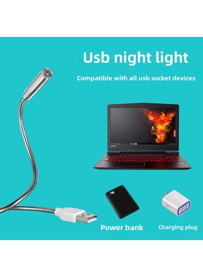 Yushuo Usb Single Lamp Portable Portable Lamp Laptop Keyboard LED Lamp Table Lamp Night Light Outdoor Reading Lamp-Color:20cm Metal Hose-USB Extension Cord - Image 2