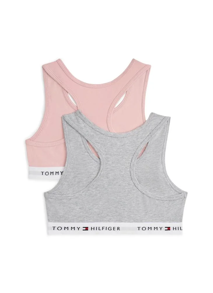 TOMMY HILFIGER Kids 2 Pack Signature Unpadded Racerback Bralette