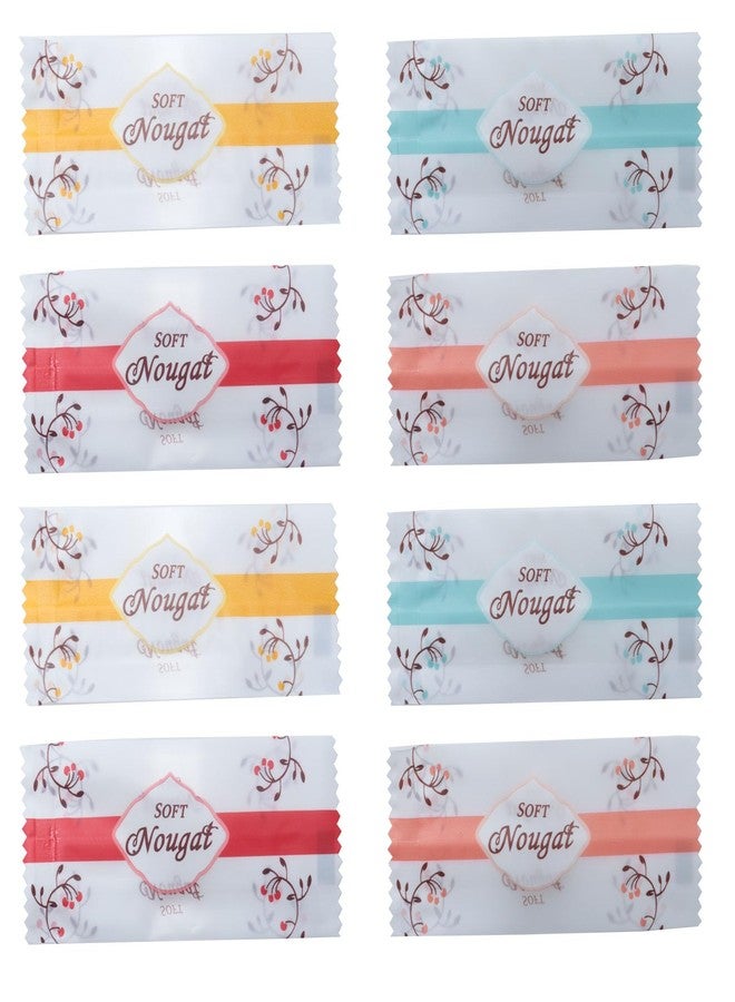SOWAKA 200 Pcs Nougats Candy Bags 3.5 x 1.5 Inch Small Plastic Caramel Candy Wrappers for Caramel Homemade Cookies Packaging Bags Christmas Theme Parties (Colorful) - Image 1
