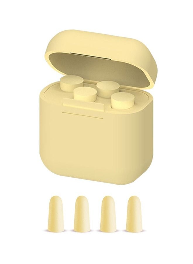 Generic - 2 Pairs Foam Noise Ear Plugs with Storage Box, Earplug for Ultra Soft Swimming Noise Cancelling, Reusable Ear Plug for Travel (Yellow) - Image 1