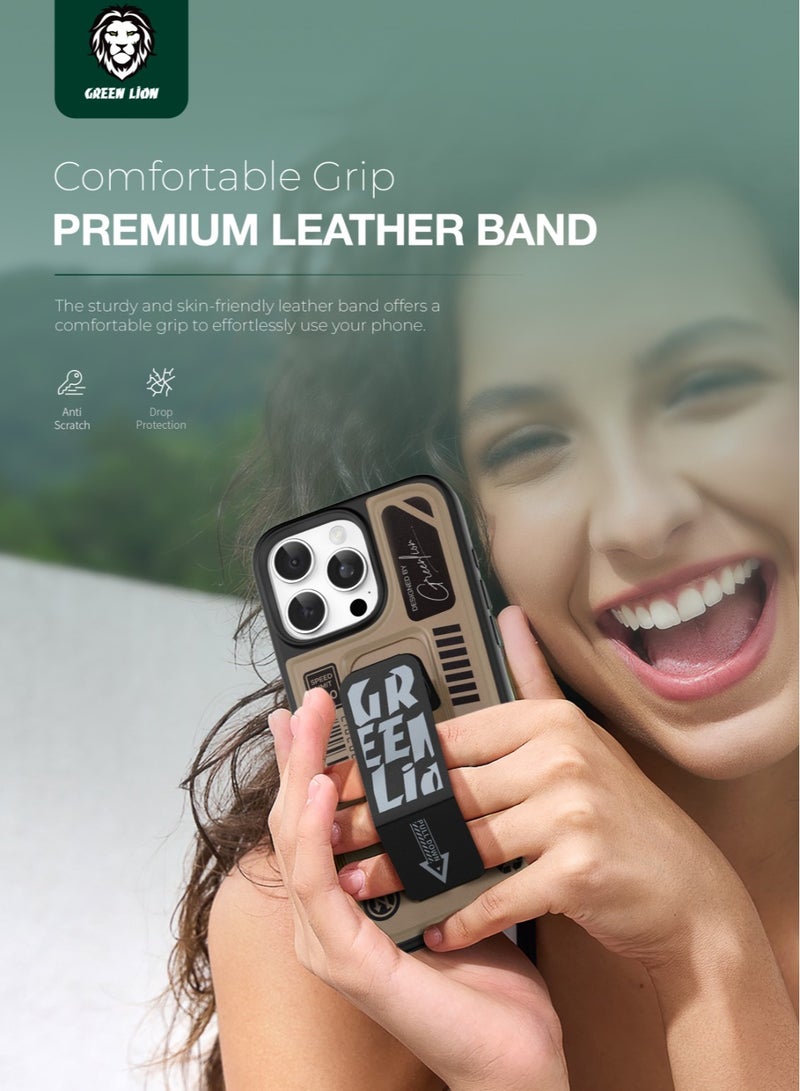 GREEN LION iPhone 16 Pro Max Grip Pro Magsafe Case / Grip and Stand / Shock Absorption / Comfortable Grip /Strong Magnets / Anti Scratch / Stylish Back Cover - Titanium - Image 5