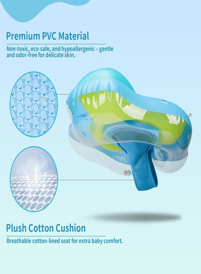 Swimbobo Inflatable Baby Swim Float with Soft Fabric Vest and seat Size Improved Infant Pool Floaties with Sun Canopy Swimming Pool Toys (Large) - Image 5