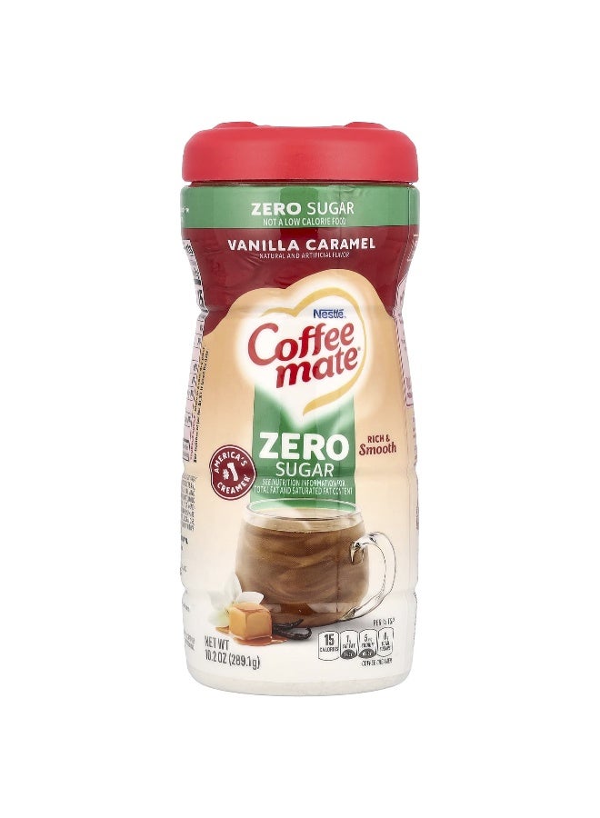 Coffee Mate, Powder Coffee Creamer, Zero Sugar, Vanilla Caramel, 10.2 oz (289.1 g) - Image 1