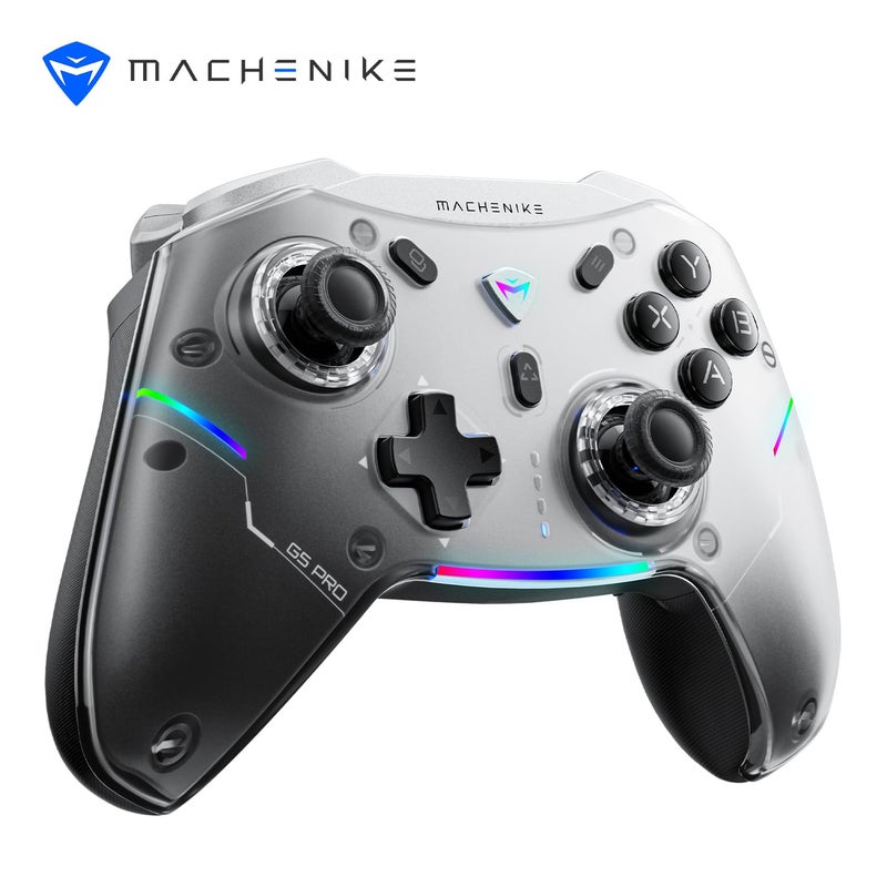 MACHENIKE G5 Pro Wireless PC Game Controller - Full Hall Effect, Mechanical Buttons, Gyro Motion Control, Turbo & Macro, BT 5.0/USB 2.4Hz/Wired, RGB Light, Windows/macOS/iOS/Android/Switch/Linux/TV (Black Pearl) - Image 1