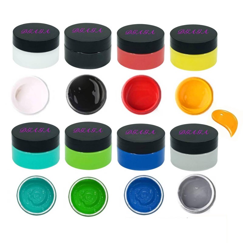 DGAGA DGAGA Stencil Chalk Paste Paint Kit 8 Bottles Screen Printing Ink Set Stencils for Painting on Wood DIY Home Decor Canvas Glass Chalkboard Crafts Art Supplies