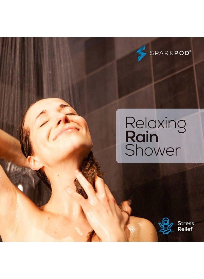 SparkPod Rain Shower Head with Shower Arm Extension - High Pressure Rain - Luxury Modern Look - No Hassle Tool-less 1-Min Installation (11" Shower Arm Extension, Midnight Black Matte) - Image 4