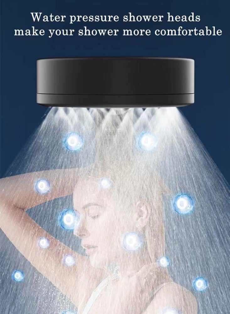 Kutis 1-Piece Bathroom Pressurized Shower Head ABS Black/White 30x11 Centimeter  - Image 2