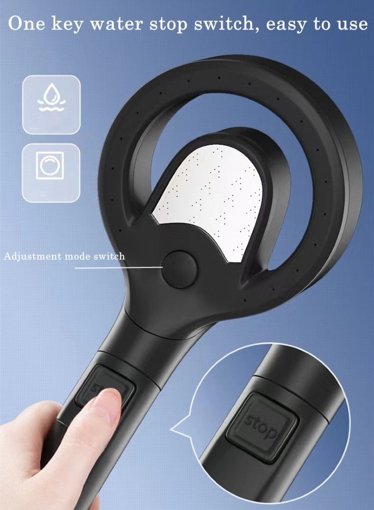 Kutis 1-Piece Bathroom Pressurized Shower Head ABS Black/White 30x11 Centimeter  - Image 3