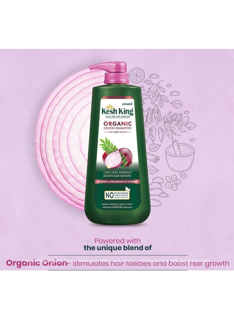 Kesh King Organic Onion Shampoo with Curry Leaves, Reduces Hairfall & Boosts Hair Growth - 600ml - Image 3