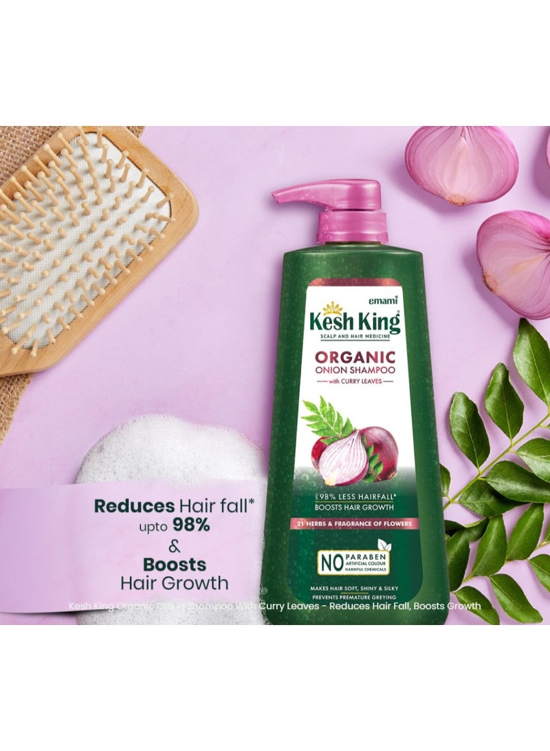 Kesh King Organic Onion Shampoo with Curry Leaves, Reduces Hairfall & Boosts Hair Growth - 600ml - Image 2