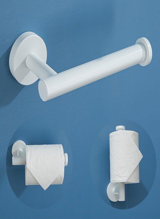 SEABEFORE White Toilet Roll Holder Bathroom Toilet Paper Holder Wall-Mounted TP Toilet Tissue Holder - Image 1
