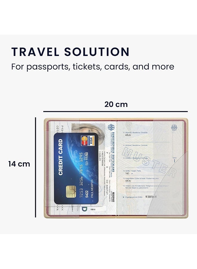 Wffo PVC Passport Cover Protective Holder with Card Slot - Personalized Plastic Case for Men and Women, I Love Travel - Pink - Image 2