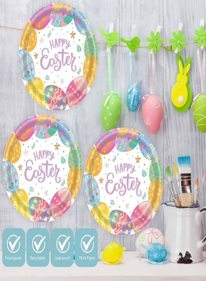 KFJBPB 40 Pack Easter Paper Plates and Napkins Party Supplies, Easter Egg Rabbit Disposable Dinner Plates and Napkins Tableware Set for Spring Party Decorations Serves 20 - Image 3