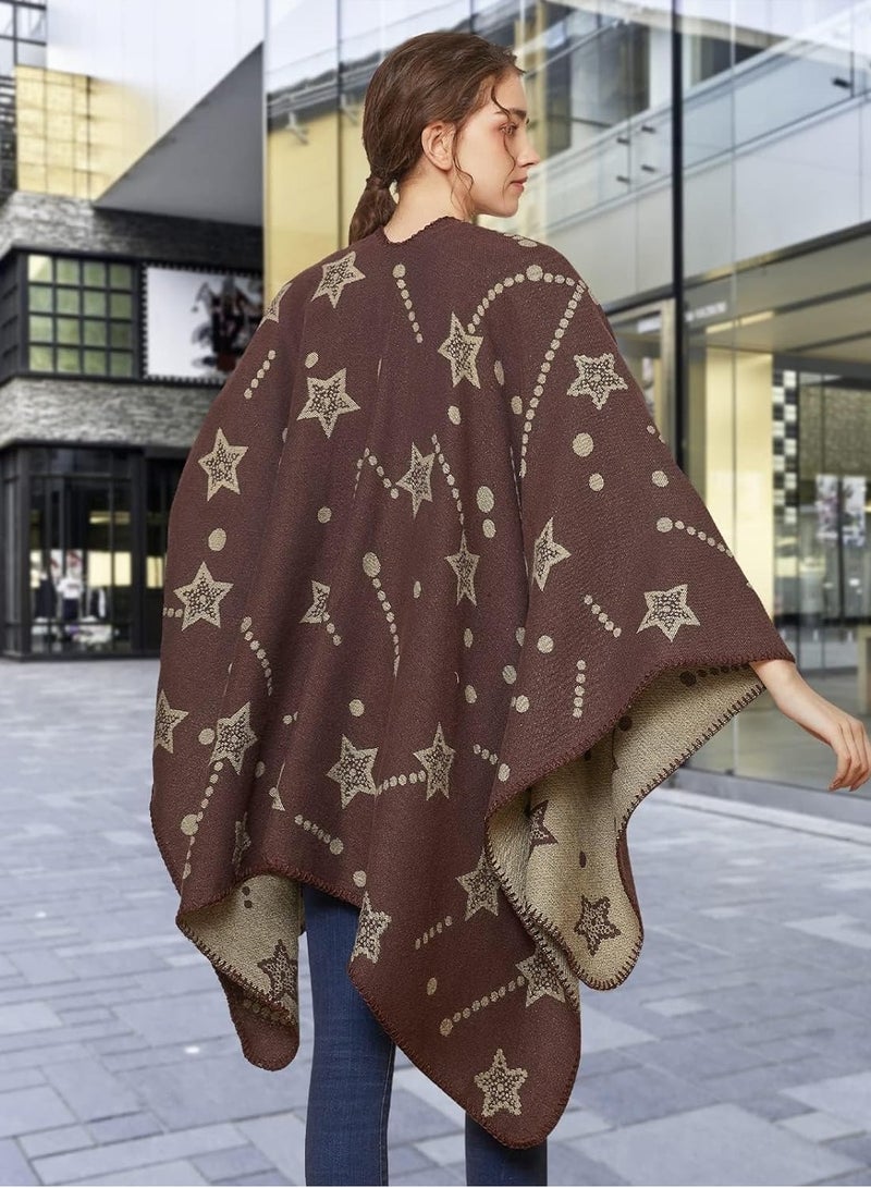 Stylish Women's Knit Shawl Wraps - Warm Ruana Ponchos & Open Front Cardigans for All Seasons  - Image 2
