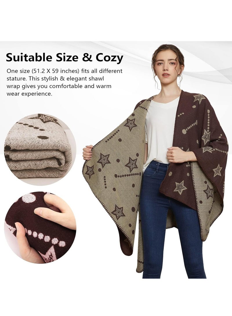 Stylish Women's Knit Shawl Wraps - Warm Ruana Ponchos & Open Front Cardigans for All Seasons  - Image 4