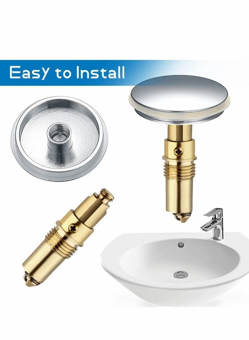 Basin Click Clack 2pcs Spring Brass Plug Bolt Basin Sink clicker Slotted Plug Bolt Replacement Push Internal Spring Plug for Bathtub Sink Basin Drain Stopper  - Image 4