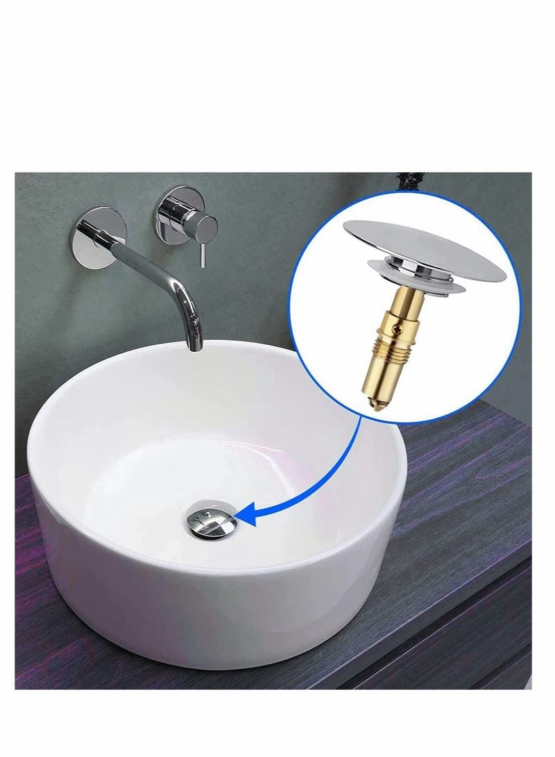 Basin Click Clack 2pcs Spring Brass Plug Bolt Basin Sink clicker Slotted Plug Bolt Replacement Push Internal Spring Plug for Bathtub Sink Basin Drain Stopper  - Image 5