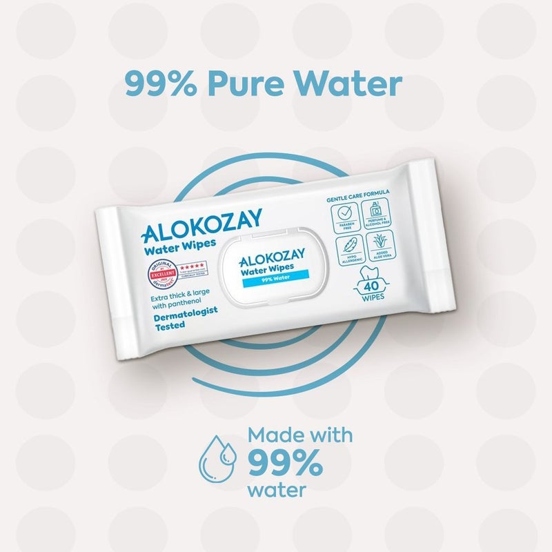Alokozay Water Baby Wet Wipes 6 x 60 Wipes - Image 3