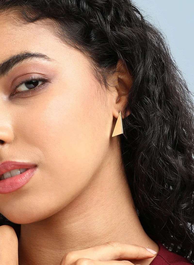 SOHI Folded Triangle Artificial Stud Earring Jewellery