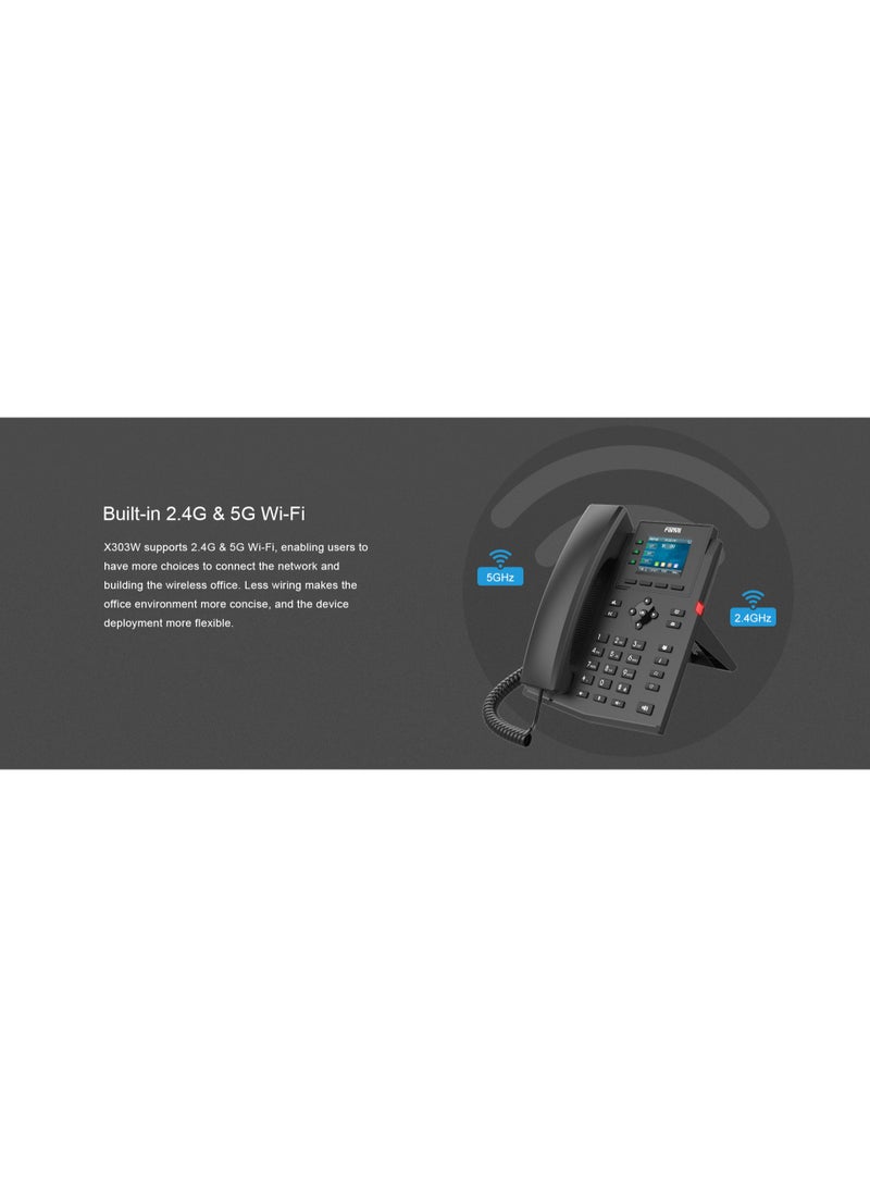 فانفيل Fanvil X303W Enterprise IP Phone,  2.4-inch 320x240 pixel color screen, supporting 4 SIP lines and 6-way audio conference - Image 5