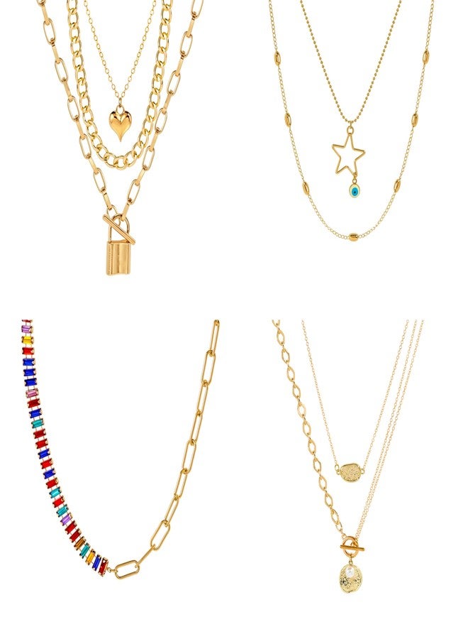 KOSMOS-LI 60 PCS Gold Plated Jewelry Sets Stocking Stuffers with Costume Necklaces, Bracelets, Earrings, Knuckle Rings for Women (49gold) - Image 3