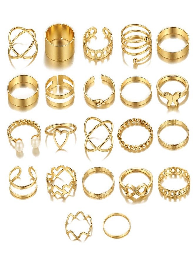 KOSMOS-LI 60 PCS Gold Plated Jewelry Sets Stocking Stuffers with Costume Necklaces, Bracelets, Earrings, Knuckle Rings for Women (49gold) - Image 5