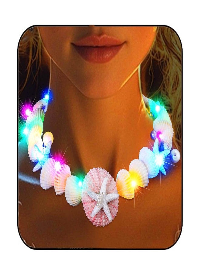 CLOACE Light Up Shell Necklace Boho LED Starfish Necklaces Beach Summer Necklace Jewelry Accessories for Women (Shell) - Image 1