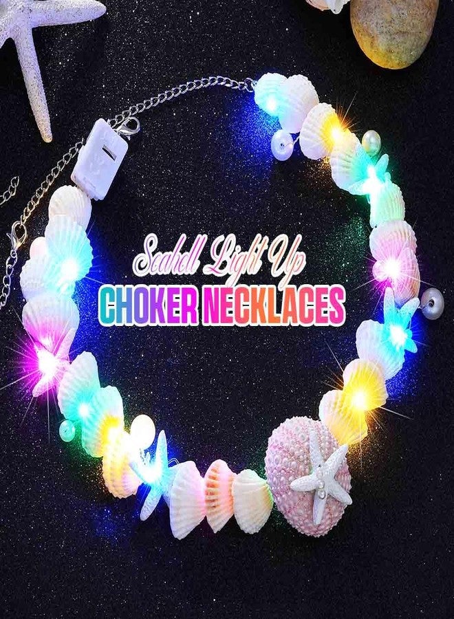 CLOACE Light Up Shell Necklace Boho LED Starfish Necklaces Beach Summer Necklace Jewelry Accessories for Women (Shell) - Image 2