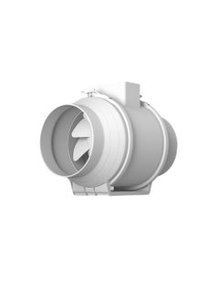 Glanfen 150 mm - 6 inch Diameter In Line Bathroom Extractor Fan with Run On Timer Loft Mounted Inline Shower Ceiling Powerful Ventilation Damp Control Silent In-line Toilet Ventilator  - Image 1