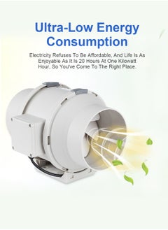 Glanfen 150 mm - 6 inch Diameter In Line Bathroom Extractor Fan with Run On Timer Loft Mounted Inline Shower Ceiling Powerful Ventilation Damp Control Silent In-line Toilet Ventilator  - Image 4