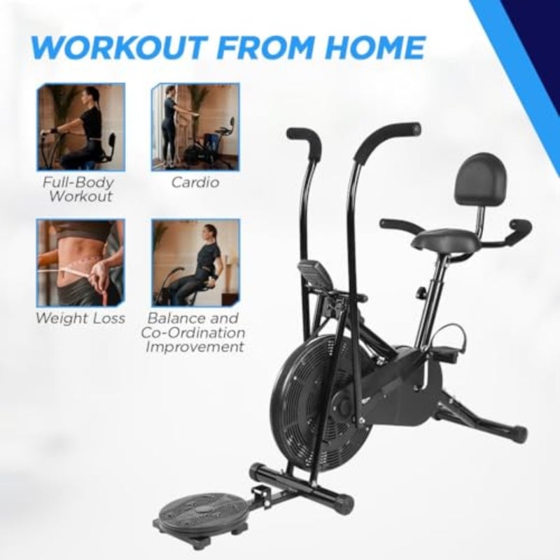 Air Bike Exercise Cycle With Moving Handles and Adjustable Cushioned Seat No-Cost EMI Available - Image 5