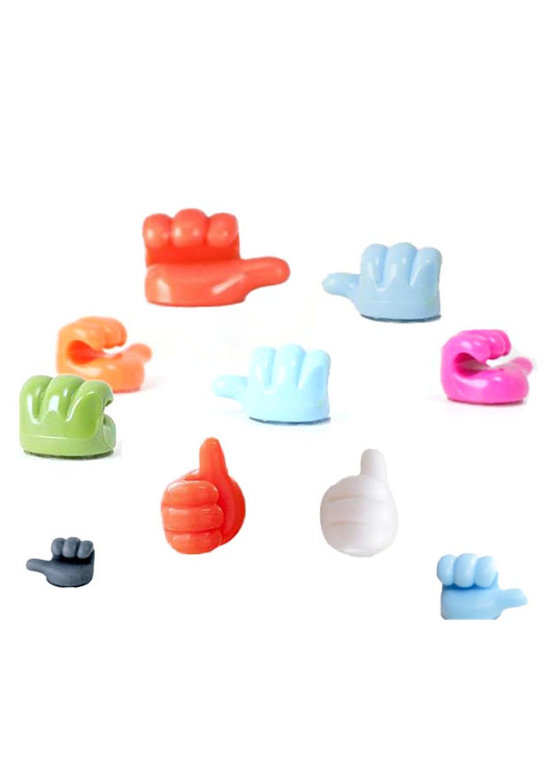 10pcs creative thumb hook multifunctional cable organizer wire holder strong traceless adhesive hook without punching for storage - Image 1