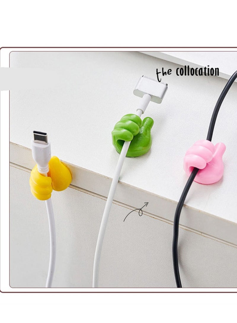 10pcs creative thumb hook multifunctional cable organizer wire holder strong traceless adhesive hook without punching for storage - Image 5