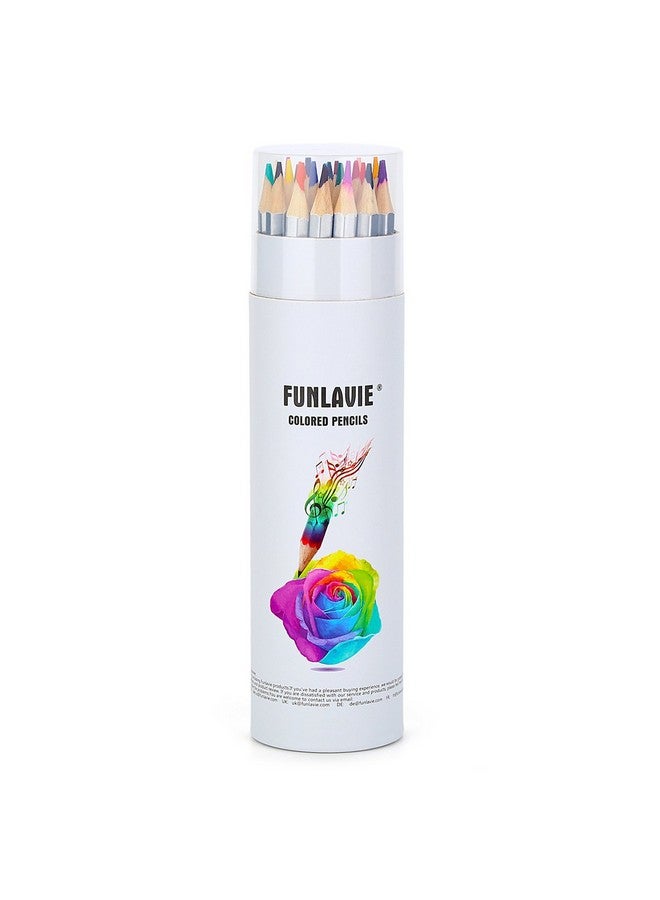 FunLavie Colored Pencils 24 Coloring Pencils Premium Professional Art Drawing Pencil For Adults Coloring Book - Image 1