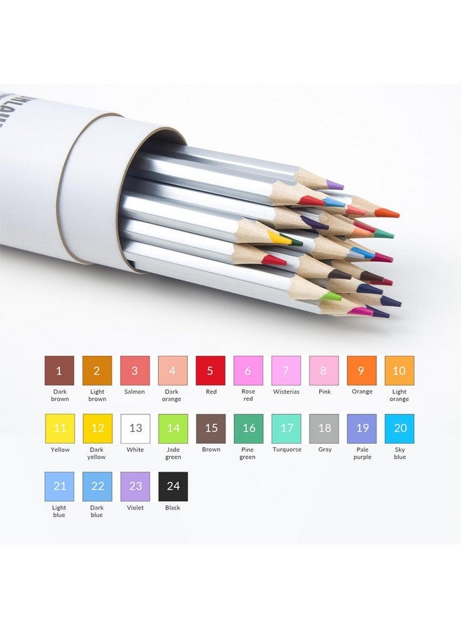 FunLavie Colored Pencils 24 Coloring Pencils Premium Professional Art Drawing Pencil For Adults Coloring Book - Image 5
