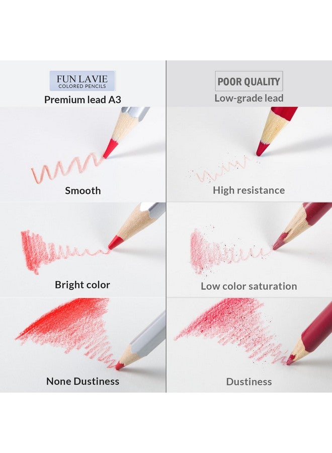 FunLavie Colored Pencils 24 Coloring Pencils Premium Professional Art Drawing Pencil For Adults Coloring Book - Image 4