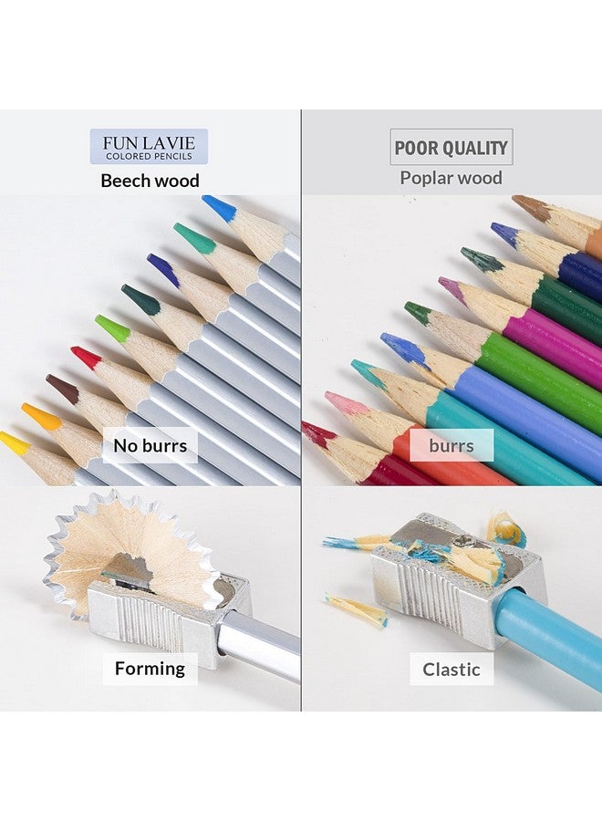 FunLavie Colored Pencils 24 Coloring Pencils Premium Professional Art Drawing Pencil For Adults Coloring Book - Image 3