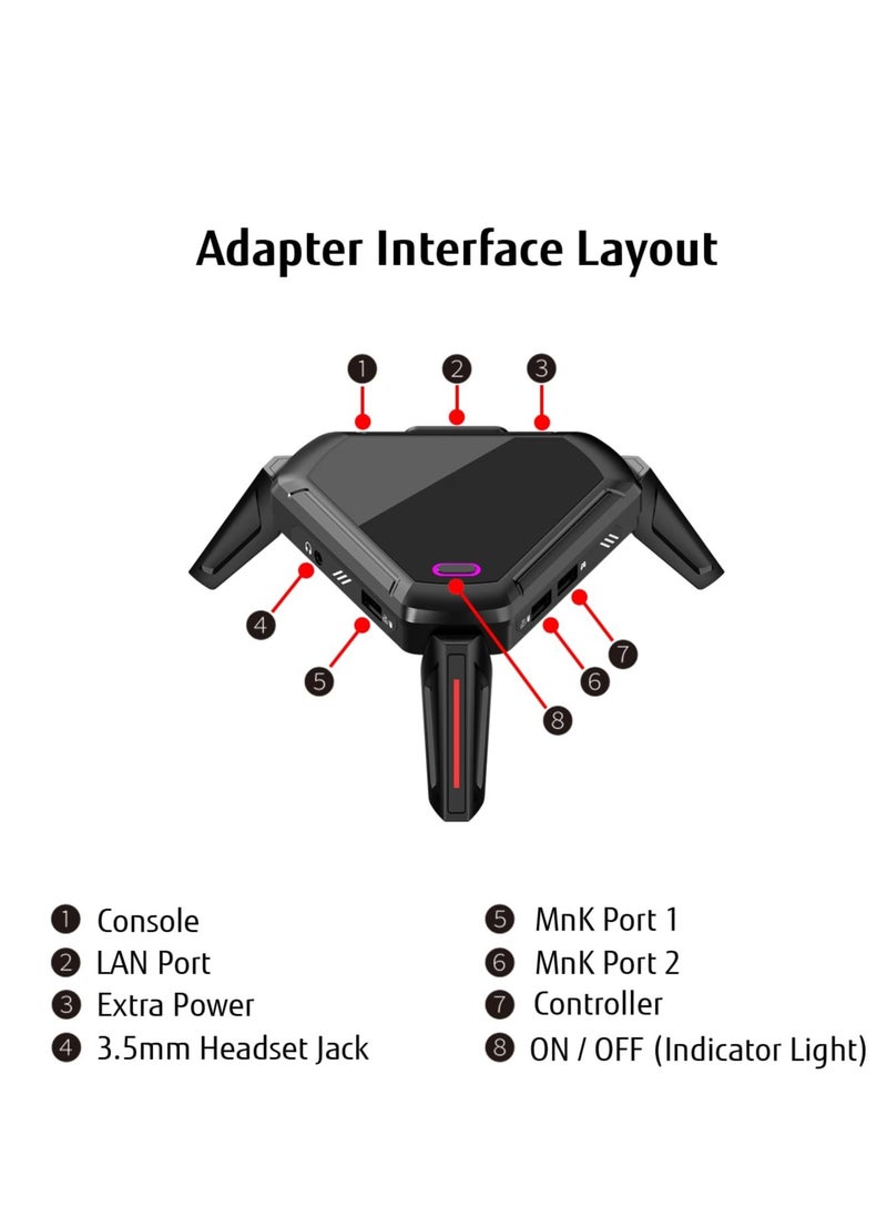 Excefore - XIM PS5 Keyboard and Mouse Adapter, Keyboard Mouse Adapter Converter for PS5/ PS4/ Xbox Series X/Xbox Series S/Xbox One/Switch/PC, Supports All PS5 Games & App Customization - Image 1
