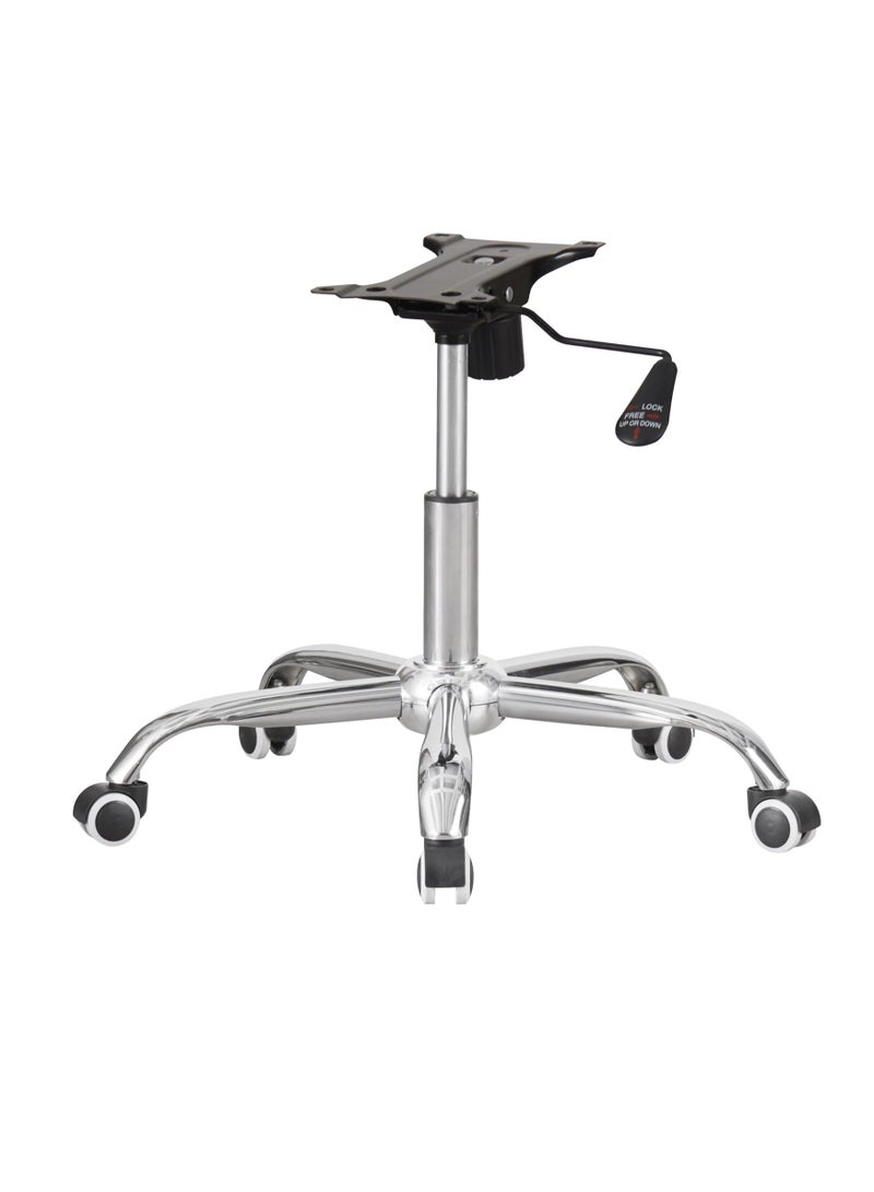 Generic Chrome chair renewal kit - star base with wheels and gas lift piston with 25.5 cm mechanism, steel alloy, black  - Image 1