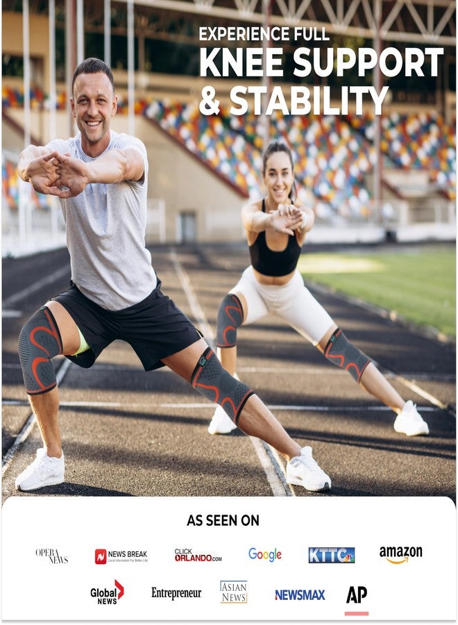 Modvel Knee Braces for Knee Pain Women & Men - 2 Pack Knee Brace for Knee Pain Set, Knee Brace Compression Sleeve, Knee Braces for Knee Pain Meniscus Tear, ACL & Arthritis Pain Relief - Knee Sleeves - Image 3