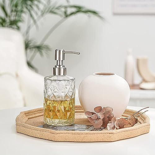 Luximal Glass Soap Dispenser Set for Bathroom, Handwash Liquid Dispensers Bottle, Liquid Hand Soap Dispenser with Rust Proof Plastic Pump, Lotion Dispenser, Wash Basin Glass Bottle For Bathroom Accessories ( 19 x 6.7 x 6.7 cm, 400 ml, Set of 4 ) - Image 4