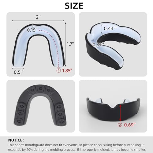 HIAARO 6 Pack Sports Mouthguard, Kids & Youth Mouth Guard with Case for Boxing, MMA, Hockey, Soccer, Basketball, Size S - Image 2