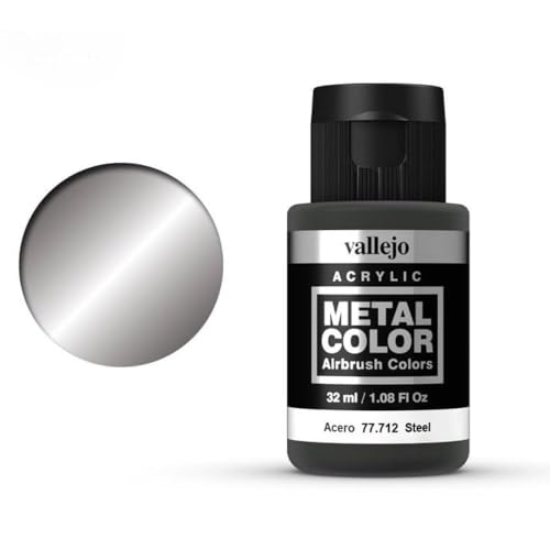 Vallejo فاليخو - لون معدني | فولاذ 32 مل (1.08 أونصة سائلة) | إعادة إنتاج دقيقة لإنهاءات معدنية مختلفة - Image 2