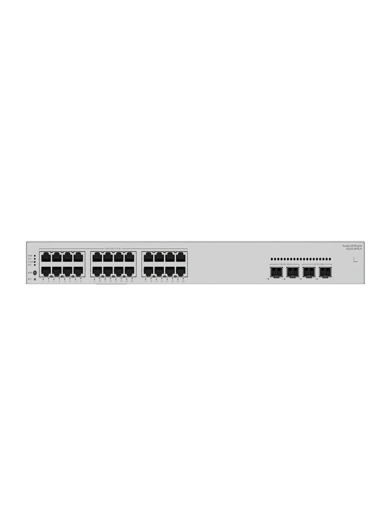 هواوي ايكيت مفتاح شبكة هواوي S220S-24P4J من الطبقة الثانية، مزود بـ 24 منفذ جيجابت PoE+ مع طاقة 400 وات، و4 منافذ SFP بسرعة 2.5 جيجاهرتز، ومُدار من قِبل المؤسسة - Image 1